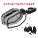 Polaris Ranger LED Lighted Side Mirrors with Green Ground Lights by Kemimoto